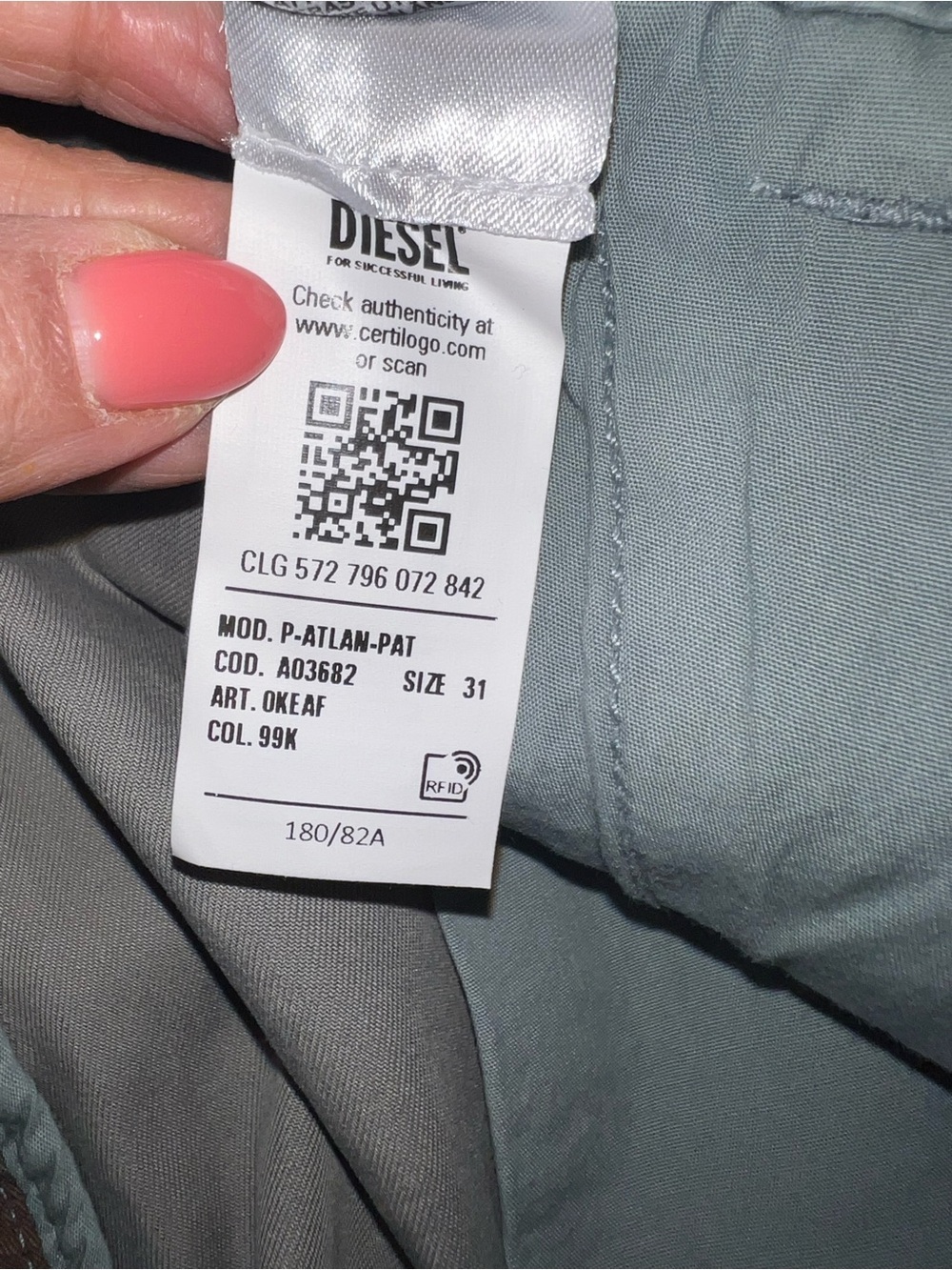 Diesel P-Atlan-Pat Camo Cargo Pants NWT Size 31 Utility Military $375 - Picture 12 of 15